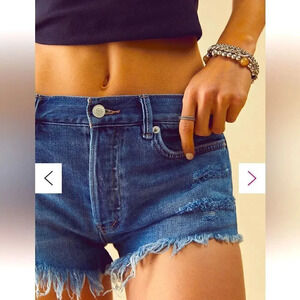 Free People Loving Good Vibrations Spring White Jean Shorts SZ. 28 NWT